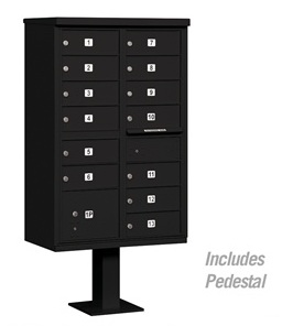 13 Door Cluster Mail Box Unit with Parcel Locker
